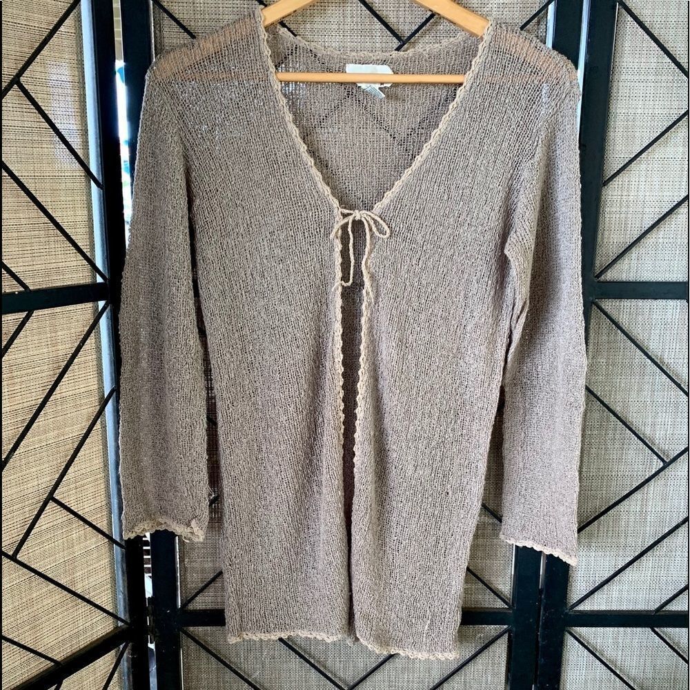 Ku De Tah Sweater, Cover Up, Tan, Small